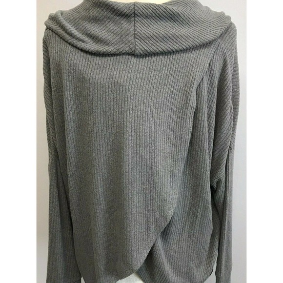 Lucky Brand  Large Cowl Neck Sweater Top Gray - Picture 6 of 6